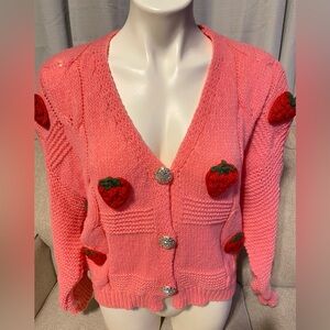 Pink strawberry cardigan